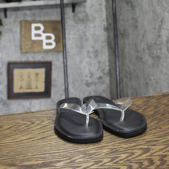 Universal Thread Womens Keilani Thong Flip Flops 93321989 Clear / Black 10M - Picture 3 of 10